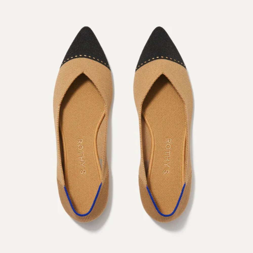 Rothy's "The Point" Camel Captoe Ballet Flat
